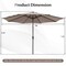 Costway Outdoor Heavy Duty Market Umbrella with Tilt Mechanism Crank Handle 8 Sturdy Ribs Tan